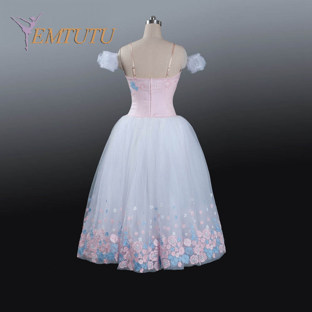 EM1216 EMTUTU Adult Professional White PinkTutu Ballet Stage Costume Performance Tutus