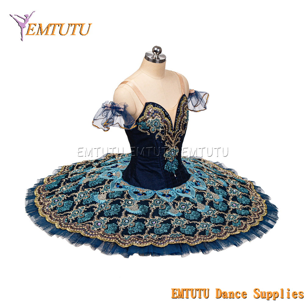 EM1226 EMTUTU Adult Professional Blue Tutu Ballet Stage Costume Performance Tutus