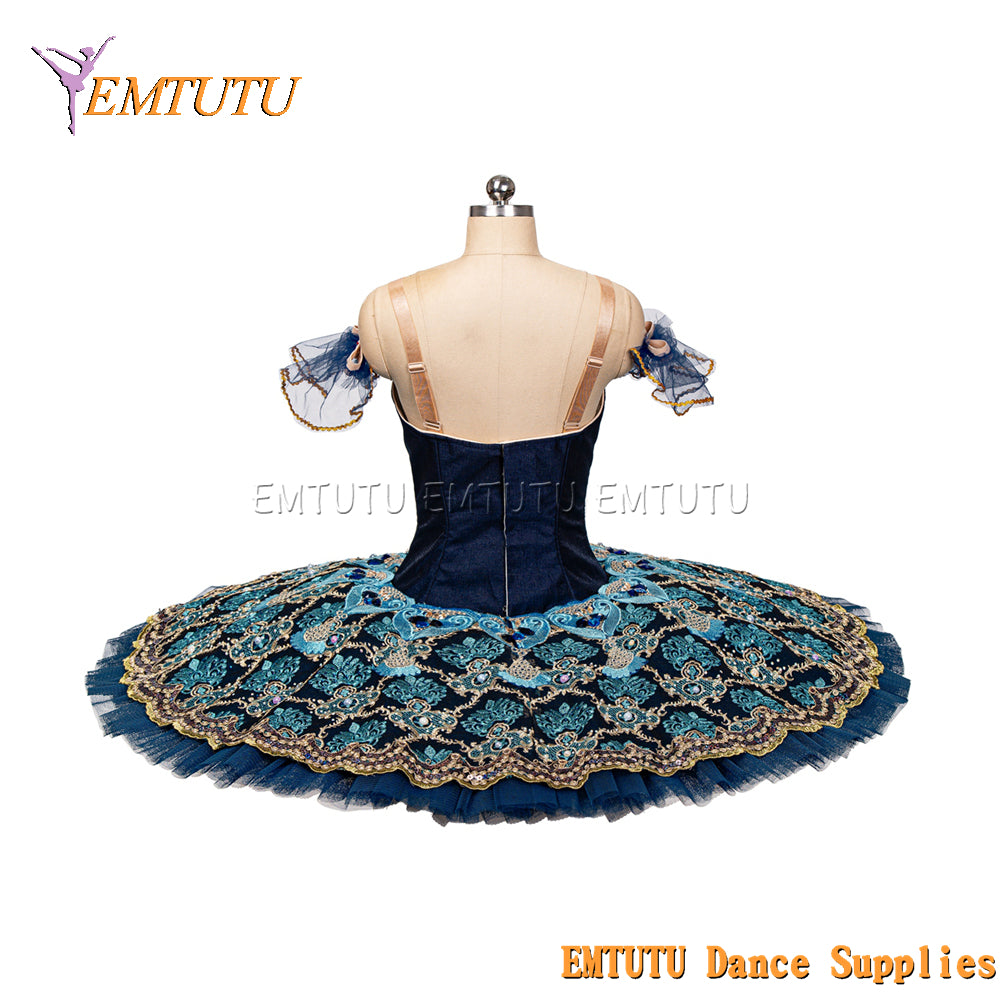 EM1226 EMTUTU Adult Professional Blue Tutu Ballet Stage Costume Performance Tutus