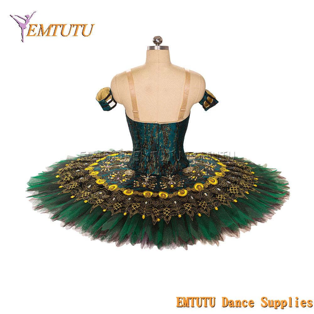 EM1444 EMTUTU Women Girls Professional Ballet Tutu Green Ballet Pancake Tutu Performance Classical Ballet Tutu