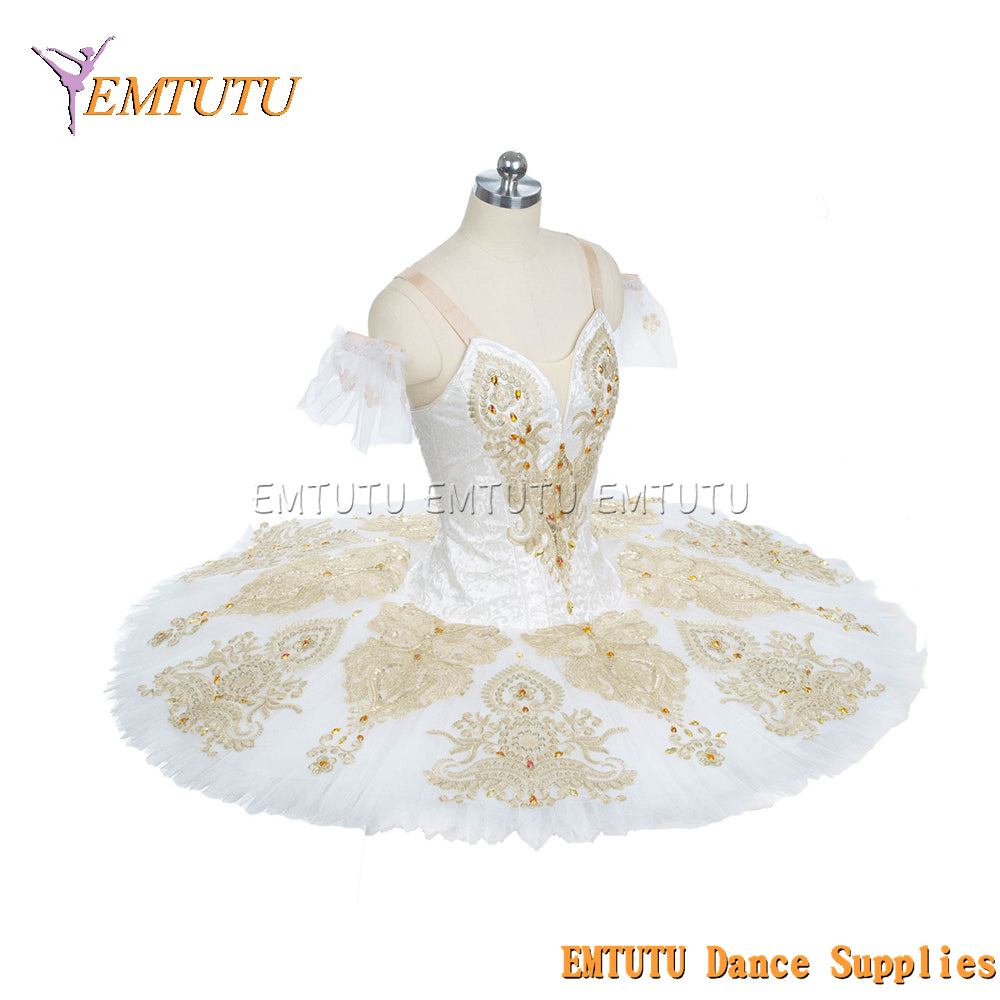 EM1448 EMTUTU Women Girls Professional Ballet Tutu Green Ballet Pancake Tutu Performance Classical Ballet Tutu