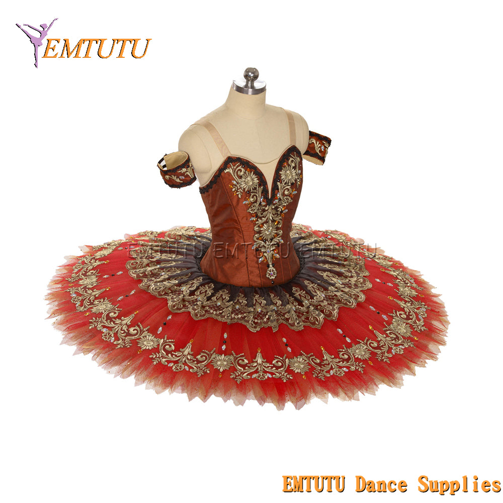 EM1451 EMTUTU Women Girls Professional Ballet Tutu Black Red Ballet Pancake Tutu Performance Classical Ballet Tutu