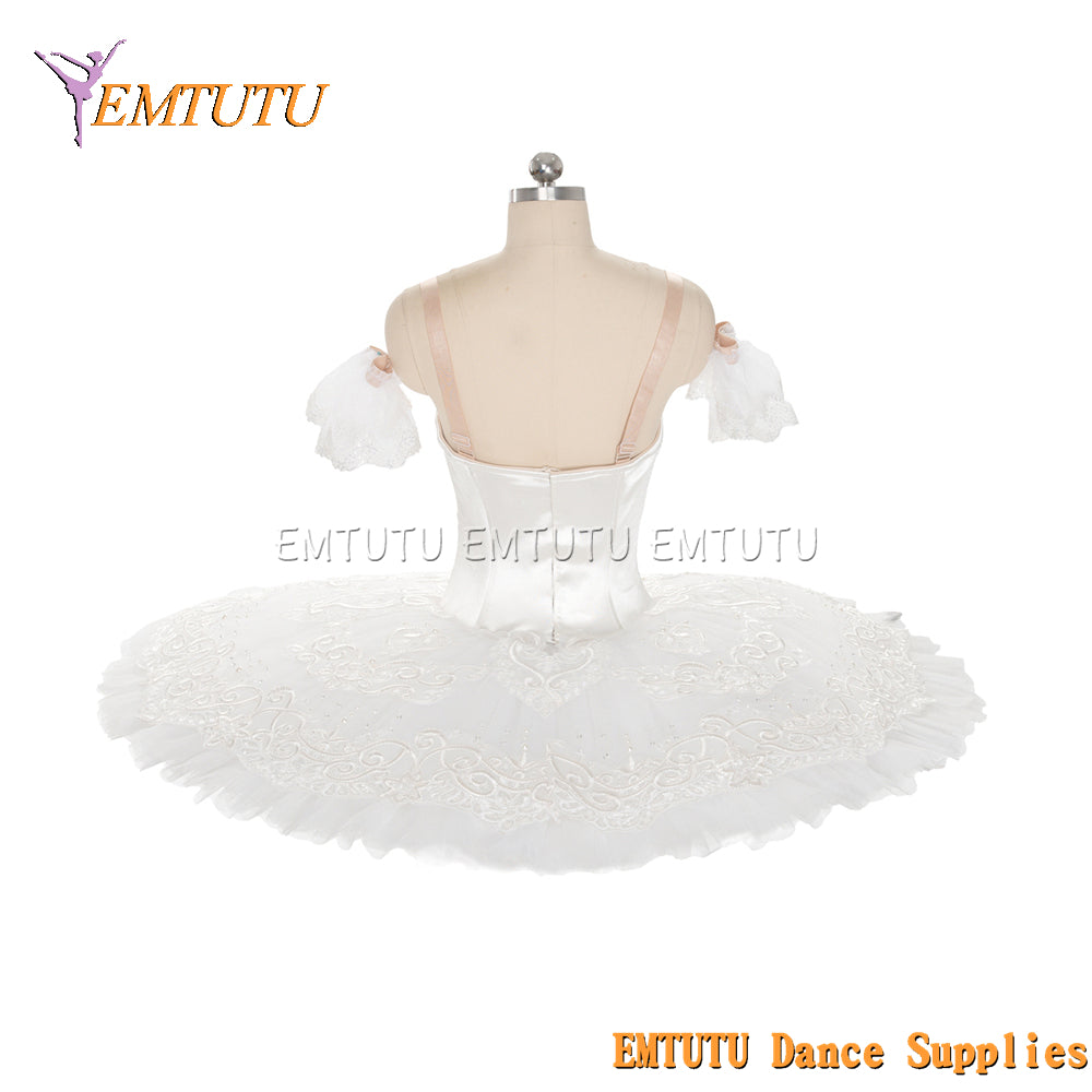 EM1452 EMTUTU Women Girls Professional Ballet Tutu White Ballet Pancake Tutu Performance Classical Ballet Tutu
