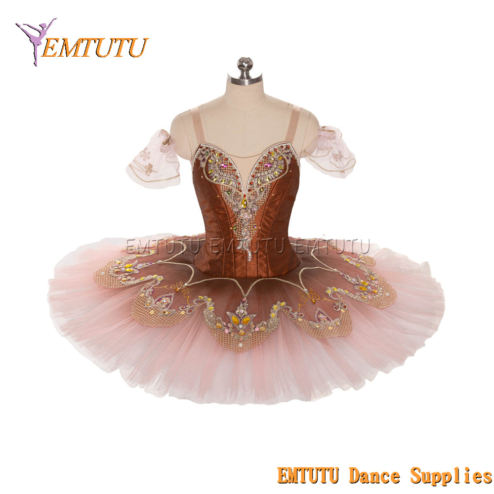 EM1459 EMTUTU Women Girls Professional Ballet Tutu Pink Ballet Pancake Tutu Performance Classical Ballet Tutu