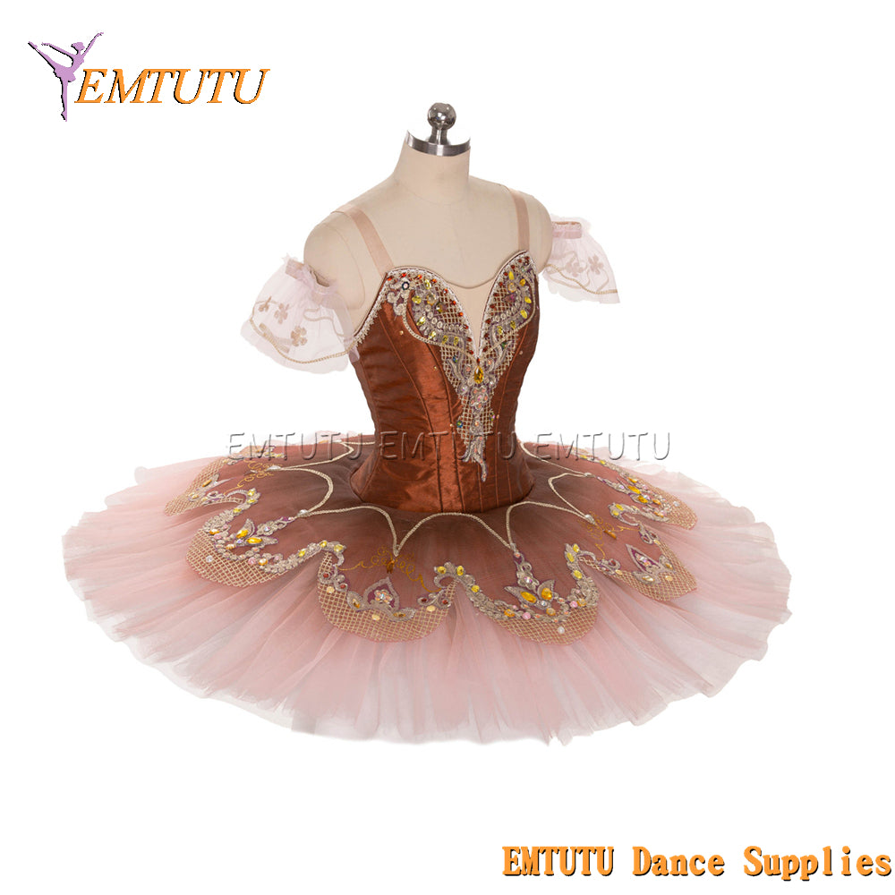 EM1459 EMTUTU Women Girls Professional Ballet Tutu Pink Ballet Pancake Tutu Performance Classical Ballet Tutu