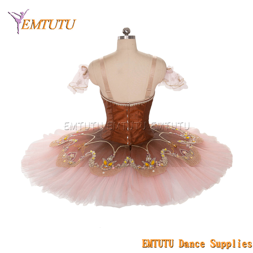 EM1459 EMTUTU Women Girls Professional Ballet Tutu Pink Ballet Pancake Tutu Performance Classical Ballet Tutu