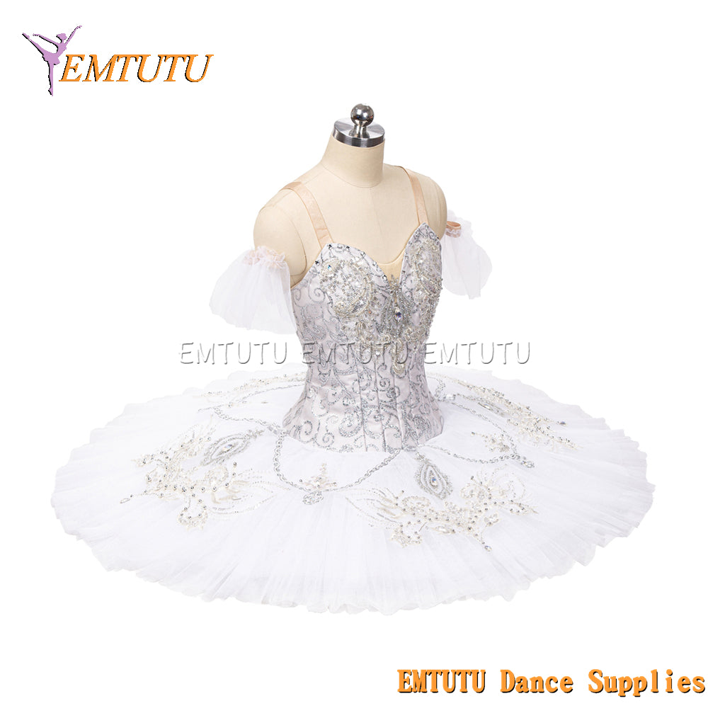 EM1463 EMTUTU Women Girls Professional Ballet Tutu Purple Black Ballet Pancake Tutu Performance Classical Ballet Tutu