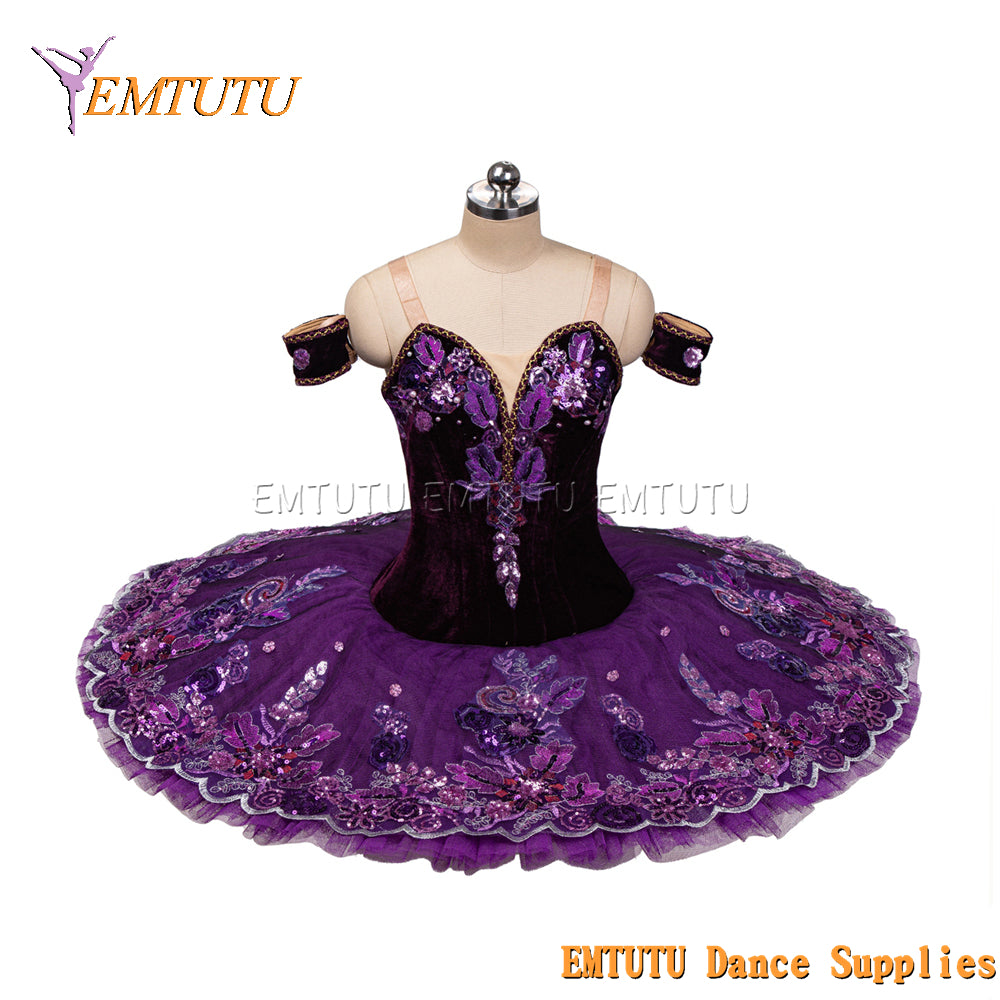 EM1465 EMTUTU Women Girls Professional Ballet Tutu Pink Ballet Pancake Tutu Performance Classical Ballet Tutu
