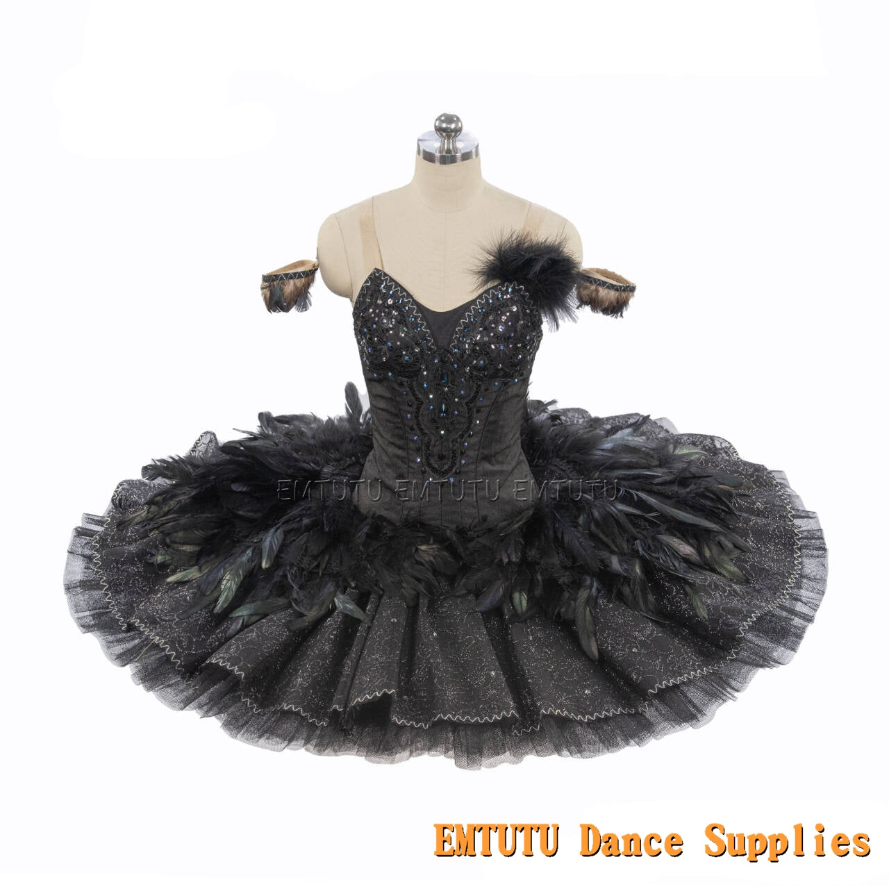 EM1167 EMTUTU Women Girls Black Professional Ballet Tutu Pink Ballet Pancake Tutu Performance Classical Ballet Tutu