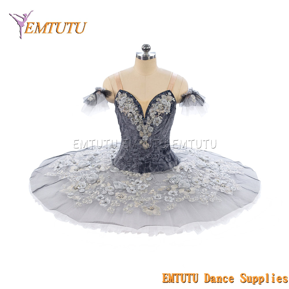 EM1212 EMTUTU Adult professional ballet tutu Grey and Black tutu pancake performance tutus ballet stage costume women girls