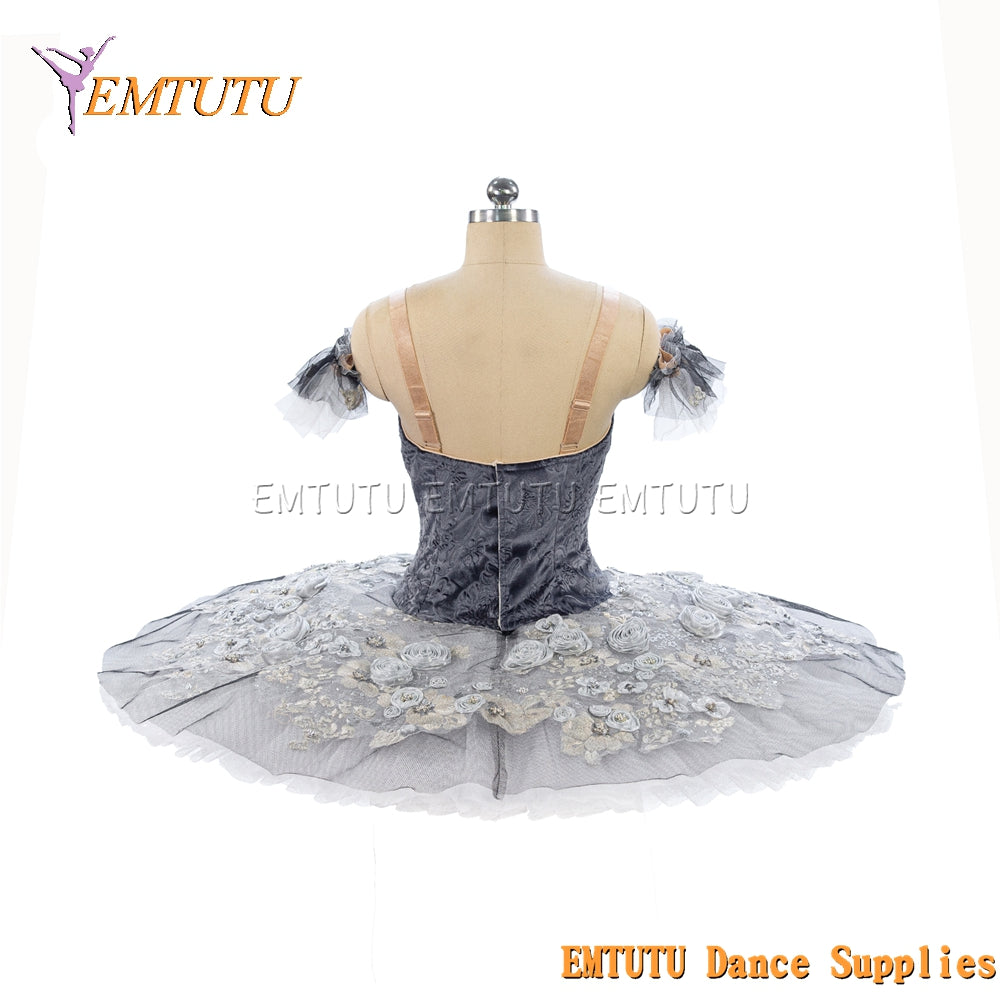 EM1212 EMTUTU Adult professional ballet tutu Grey and Black tutu pancake performance tutus ballet stage costume women girls