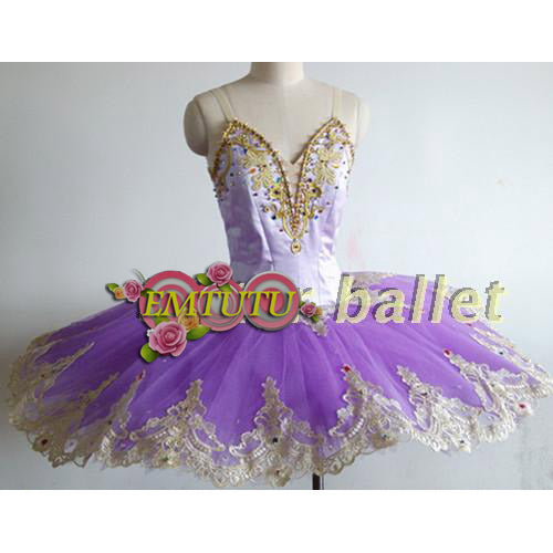 ST285 EMTUTU Adult Women Professional Ballet Tutu Costume Blue Gold Sleeping Beauty Ballet Performance Tutu A shape Ballerina tutu dress