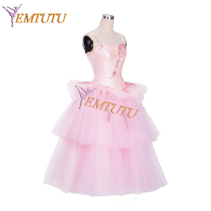 EMTUTU Waltz Of The Hours Professional Stage Costume Coppelia Variation Pink Ballet Tutu Dress