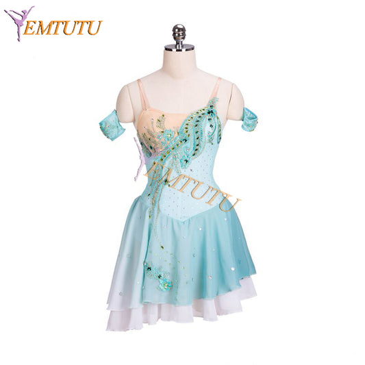EMTUTU Diana and Actaeon Variation Blue Ballerina Competition Dress Le Talisman Ballet Stage Costumes