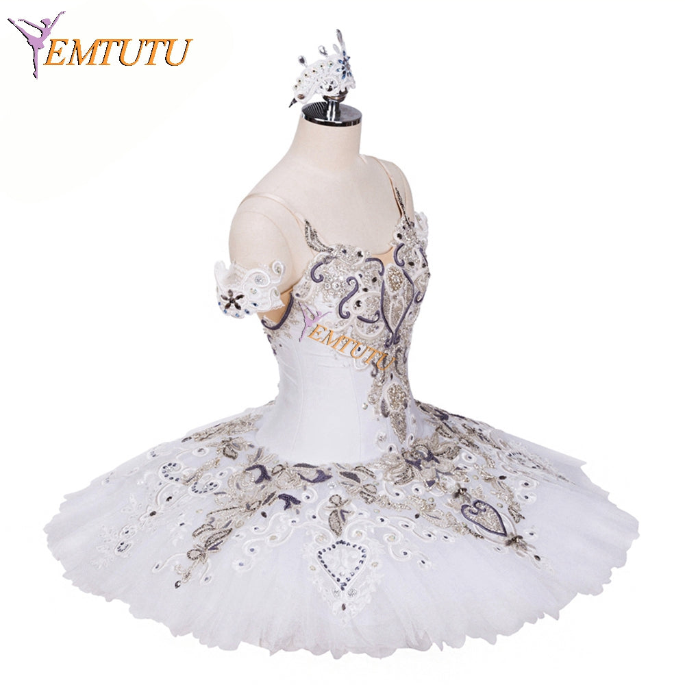 EM1308 EMTUTU Professional Custom-Made Competition Dress Prima Ballerina Ballet Costume White Ballerina Tutu