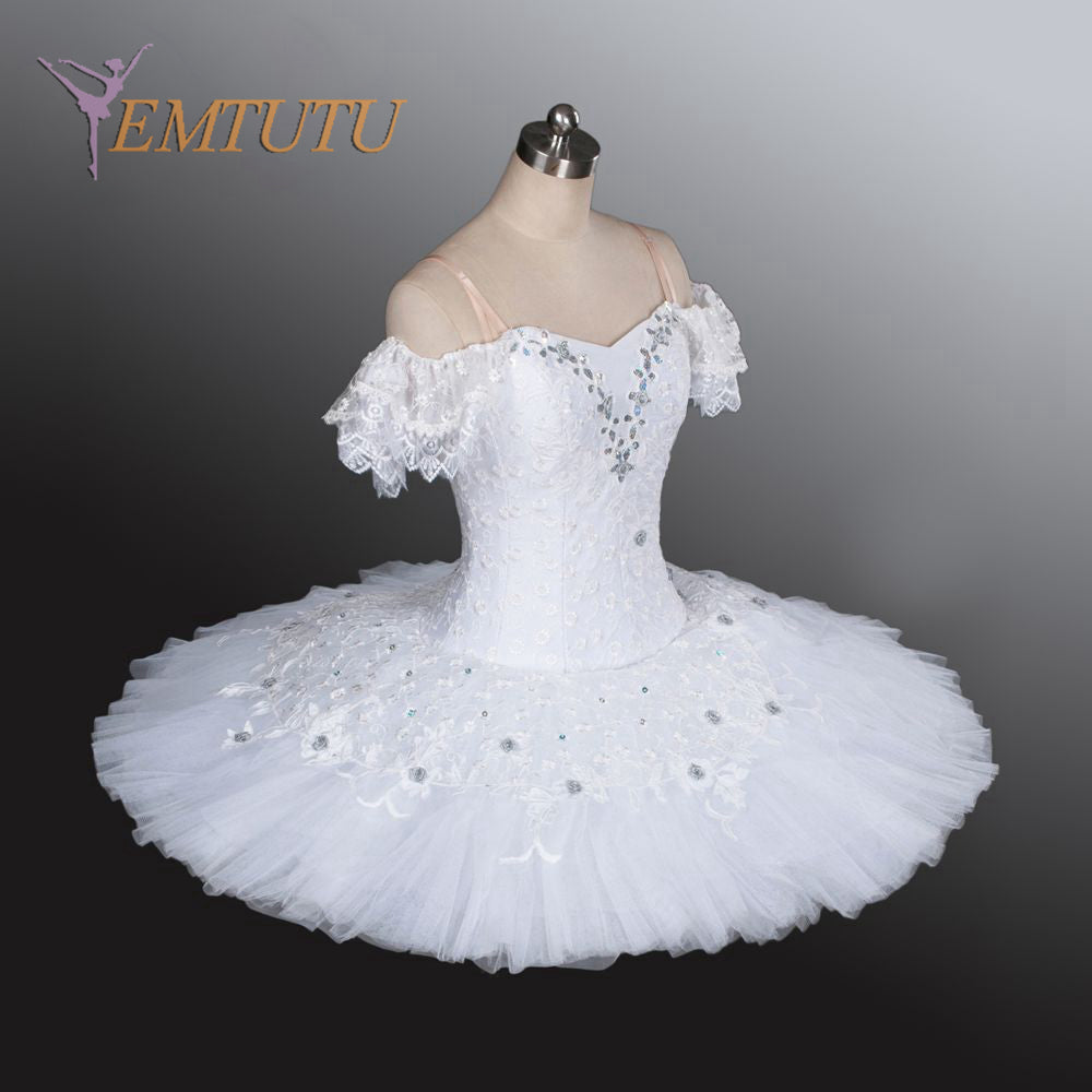 EM1103 EMTUTU Adult Professional White Ballet Tutu Ballet Stage Costume Performance Tutus