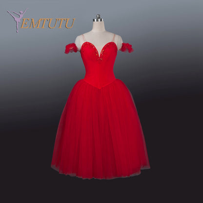 EM1227 EMTUTU Adult Professional Red Tutu Ballet Stage Costume Performance Tutus