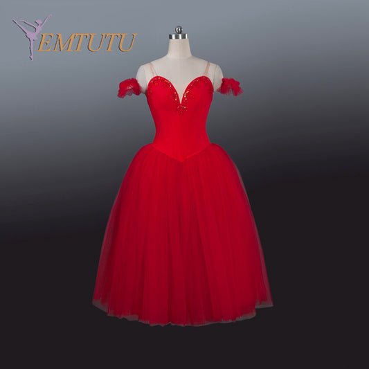 EM1227 EMTUTU Adult Professional Red Tutu Ballet Stage Costume Performance Tutus