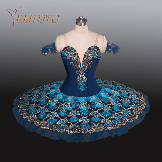 EM1226 EMTUTU Adult Professional Blue Tutu Ballet Stage Costume Performance Tutus