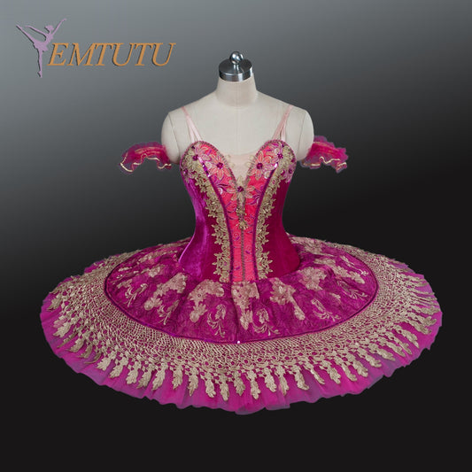 EM1235 EMTUTU Adults Professional Ballet Tutus Pink Gold Nutcracker Performance Tutu Ballet Costume Platter Pancake Classical Ballet Tutu