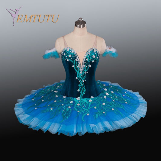 EM1232 EMTUTU Adult Professional Blue Tutu Ballet Stage Costume Performance Tutus