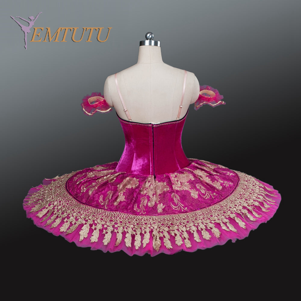 EM1235 EMTUTU Adults Professional Ballet Tutus Pink Gold Nutcracker Performance Tutu Ballet Costume Platter Pancake Classical Ballet Tutu