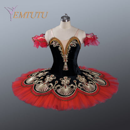 EM1203 EMTUTU adult black red ballet tutu Don Quixote spanish Kitri professional tutus performance professional ballet stage costumes women
