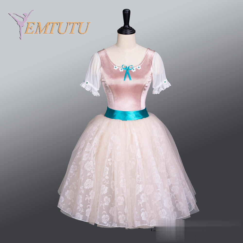 EM1372 EMTUTU Professional Romantic Ballet Tutu Graduation Ball Variation Carnation Color Professional Ballet Long Tutu Dresses Custom Made