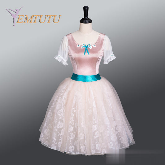 EM1372 EMTUTU Professional Romantic Ballet Tutu Graduation Ball Variation Carnation Color Professional Ballet Long Tutu Dresses Custom Made