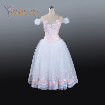 EM1216 EMTUTU Adult Professional White PinkTutu Ballet Stage Costume Performance Tutus
