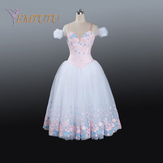 EM1216 EMTUTU Adult Professional White PinkTutu Ballet Stage Costume Performance Tutus