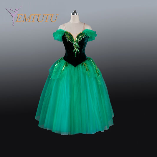 EM1205 EMTUTU Adult Professional Green Tutu Ballet Stage Costume Performance Tutus