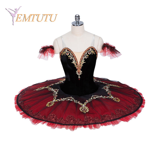 EM1353 EMTUTU Adult Gilrs Esmeralda Professional Ballet Tutus Paquita Women Ballet Stage Costume Black Red Don Quixote Black Red Custom Made