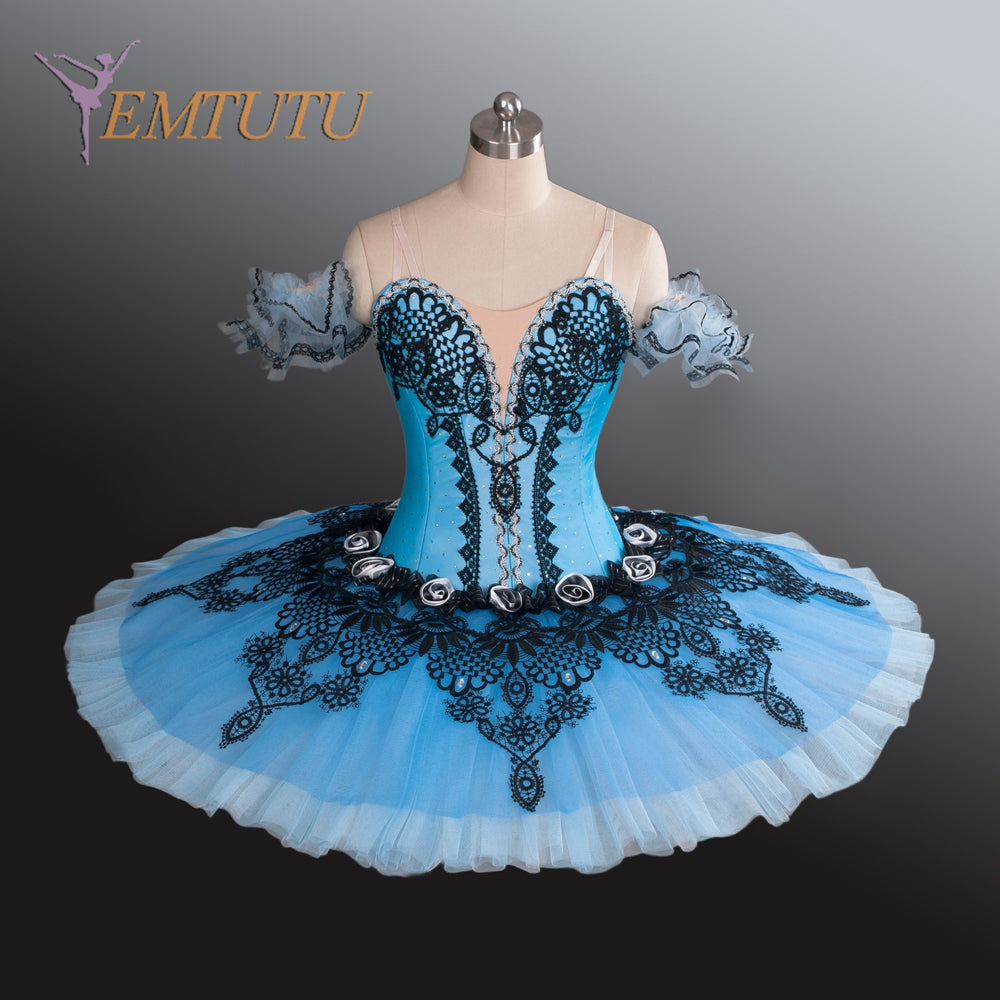 EM1180 EMTUTU Adults Professional Ballet Tutus Blue Black Le Corsaire Performance Tutu Costume Raymonda Platter Pancake Ballet Tutu Dress