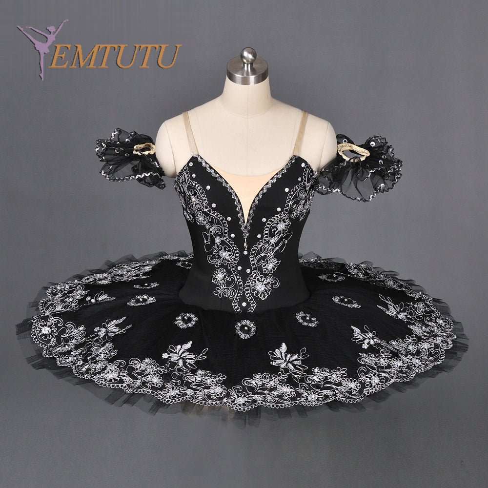 EM1055  EMTUTU Women professional ballet tutu Black Swan Tutus competition ballerina ballet stage costume Concert Performance pancake tutus