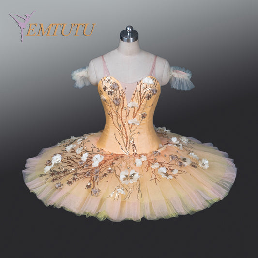 EM1217 EMTUTU Adult Nutcracker professional ballet tutus classical ballet costume for women orenge gold peach pink ballerina performance pancake tutu ballet dress