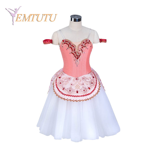 EM1348 EMTUTU Adult Profesional Ballet Long tutu Dress Women Girls Performance Competition Ballet Tutu Costume Coppelia Wedding Variation