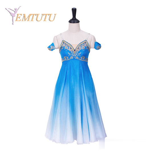 EM1347 EMTUTU Professional Ballet Dress Le Corsaire  Adult Women Girls Ballet Long Tutu Costumes Ombre Blue Custom Made