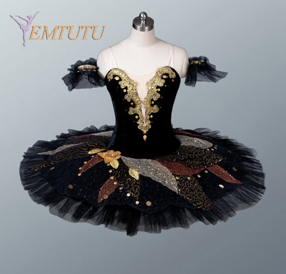 EM1125  EMTUTU adult black swan ballet tutu swan lake professional tutus women classical platter tutu competition performance ballet costume