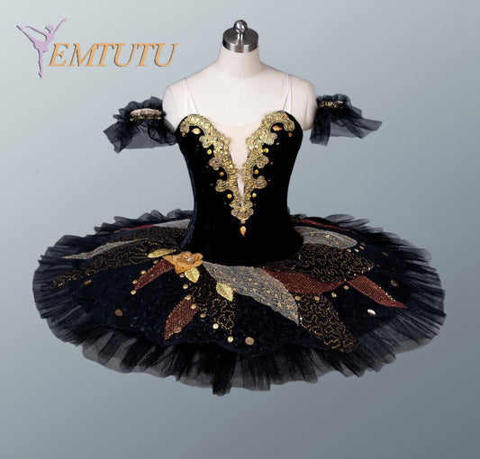 EM1125  EMTUTU adult black swan ballet tutu swan lake professional tutus women classical platter tutu competition performance ballet costume