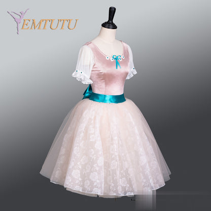 EM1372 EMTUTU Professional Romantic Ballet Tutu Graduation Ball Variation Carnation Color Professional Ballet Long Tutu Dresses Custom Made
