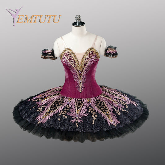EM1252  EMTUTU Adult Professional Red Black Tutu Ballet Stage Costume Performance Tutus
