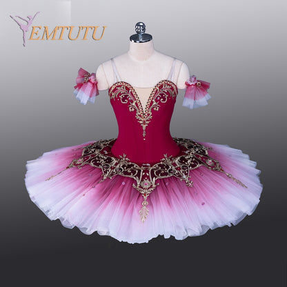 EM1378 EMTUTU Paquita Ombre Mulberry Professional Pancake Ballet Tutu Women Girls Performance Competition Le Corsaire Ballet Stage Costumes