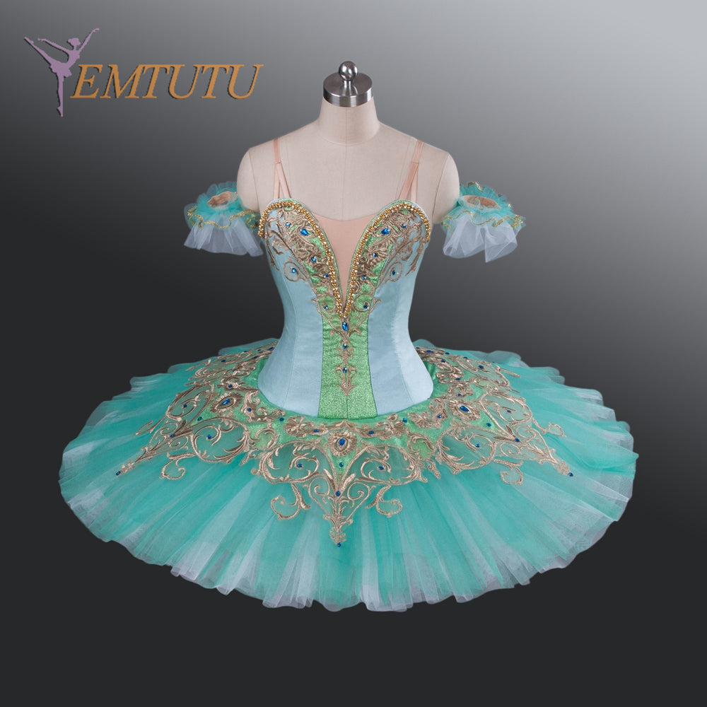 EM1186 EMTUTU Adult Professional Green Tutu Ballet Stage Costume Performance Tutus