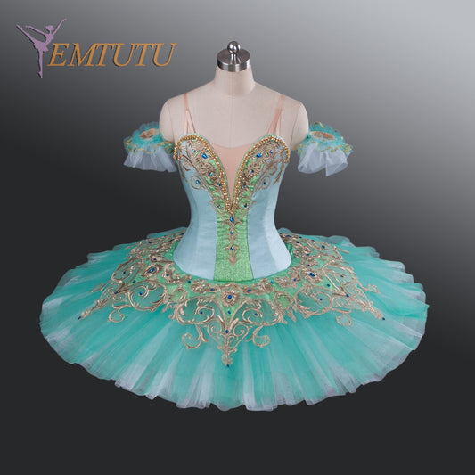 EM1186 EMTUTU Adult Professional Green Tutu Ballet Stage Costume Performance Tutus
