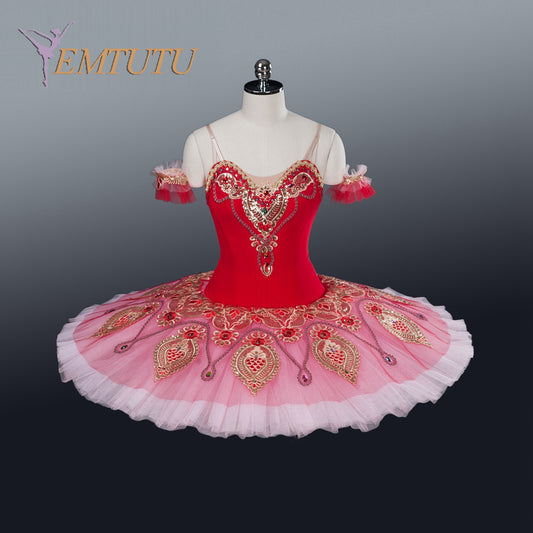 EM1259 EMTUTU Women Gamzatti Professional Ballet Tutus Skirt Red Pink Le Corsaire Performance tutu Ballet Stage Costume Ballerina Ballet Dress