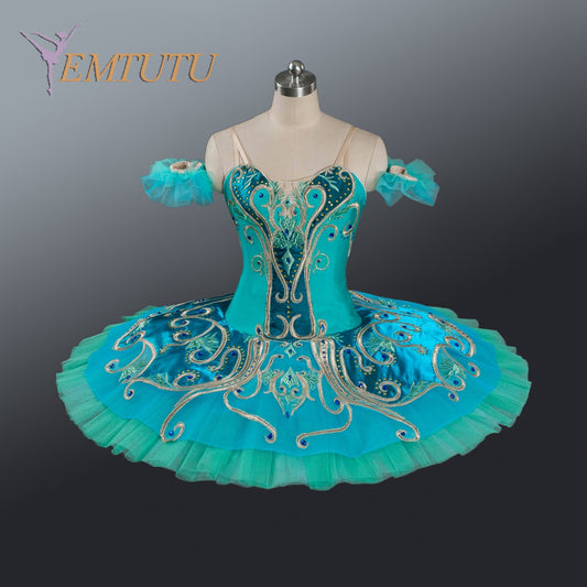 EM1195 EMTUTU  adult women professional ballet tutus Le Corsaire tutu Green Gold classical performance tutus competition ballet costume