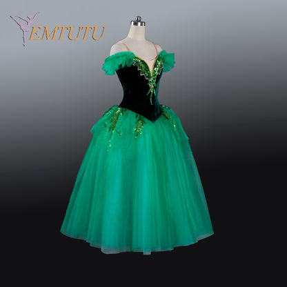 EM1205 EMTUTU Adult Professional Green Tutu Ballet Stage Costume Performance Tutus