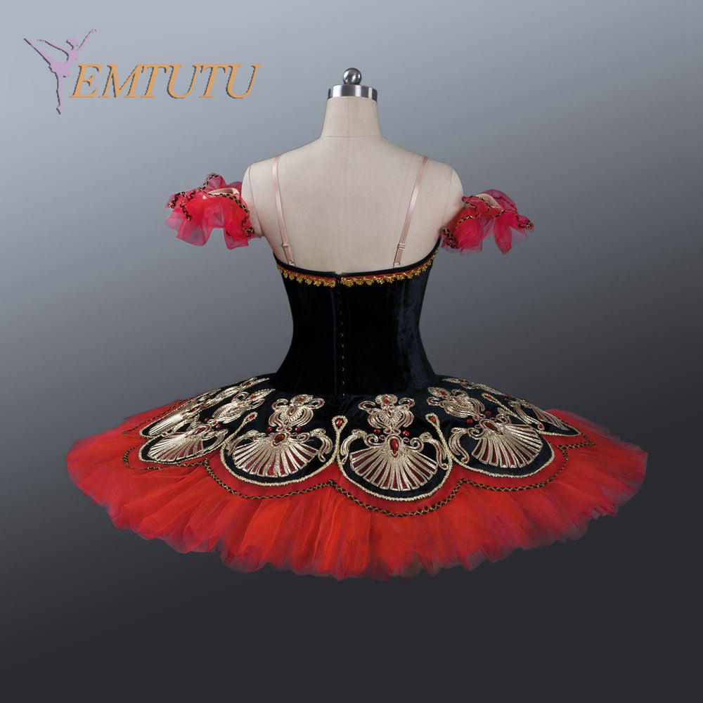 EM1203 EMTUTU adult black red ballet tutu Don Quixote spanish Kitri professional tutus performance professional ballet stage costumes women