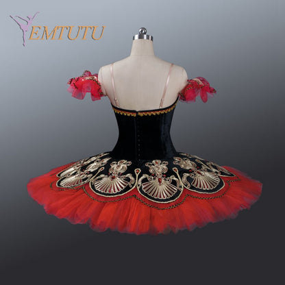 EM1203 EMTUTU adult black red ballet tutu Don Quixote spanish Kitri professional tutus performance professional ballet stage costumes women
